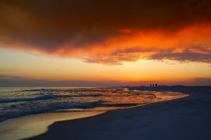 A beautiful sunset on a beach in Florida