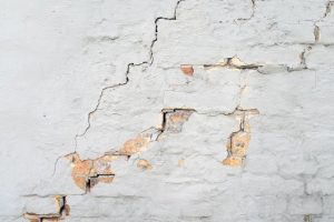 A cracked white wall